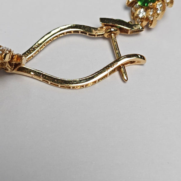 Authenticated pre-owned Flora 18K Gold Diamond Tsavorite Gold Earring - Earrings at Looply