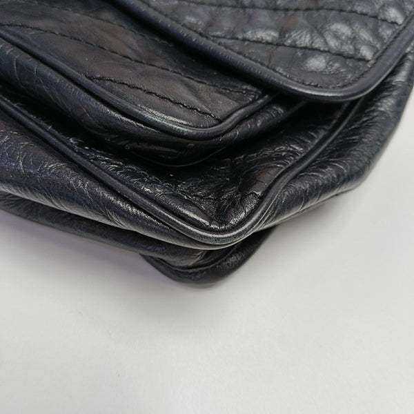 NIKI Medium Chevron Calfskin Black