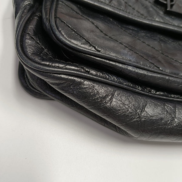NIKI Medium Chevron Calfskin Black