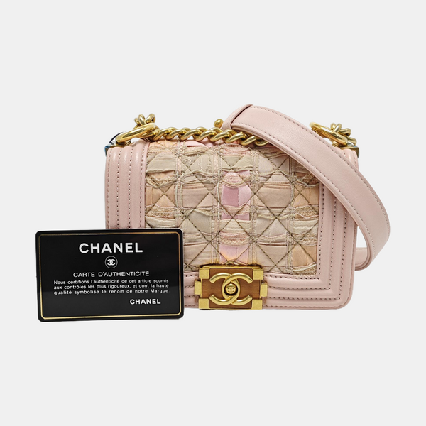 Authenticated pre-owned Boy Chanel Quilted Fabric Pink - Shoulder Bag at Looply