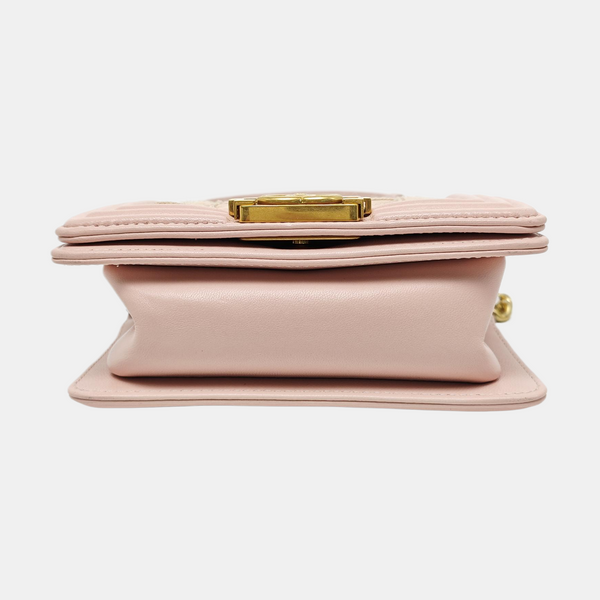 Authenticated pre-owned Boy Chanel Quilted Fabric Pink - Shoulder Bag at Looply