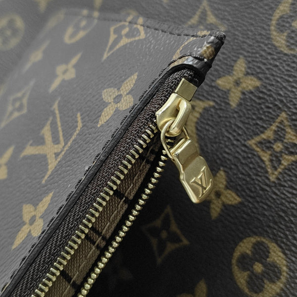 NEVERFULL GM Monogram Coated Canvas Brown