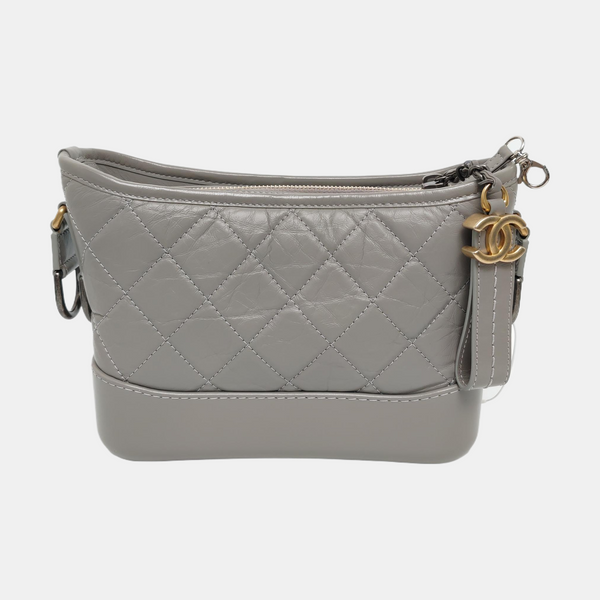 Authenticated pre-owned Gabrielle Small Quilted Calfskin Gray - Shoulder Bag at Looply