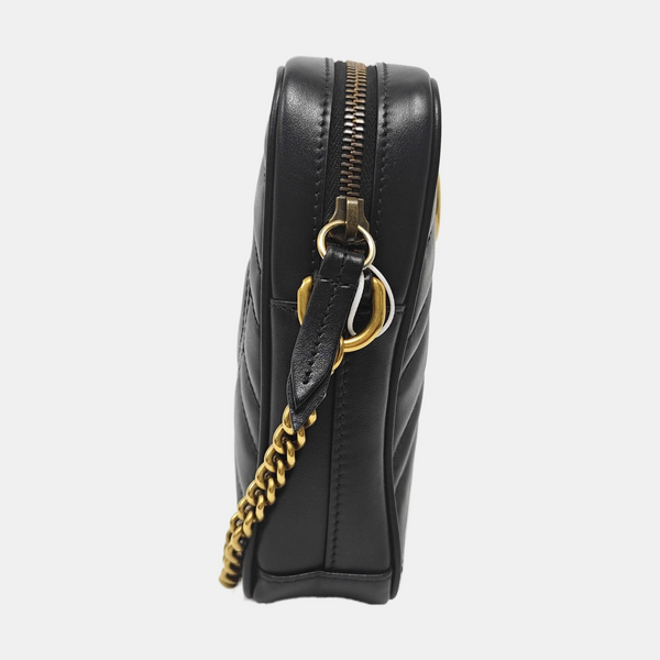 Authenticated pre-owned GG Marmont Mini Calfskin Black - Crossbody Bag at Looply