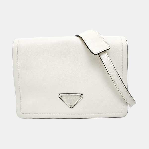Calfskin Shoulder Bag White