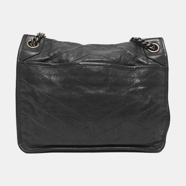 NIKI Medium Chevron Calfskin Gray