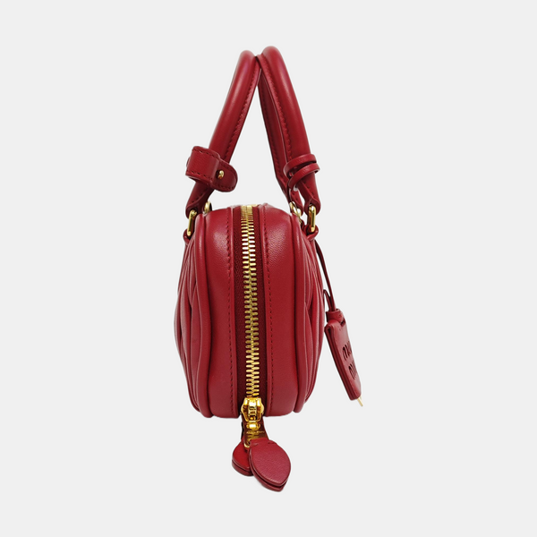 Arcadie Matelassé Small Quilted Lambskin Red