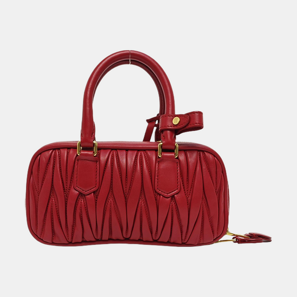 Arcadie Matelassé Small Quilted Lambskin Red