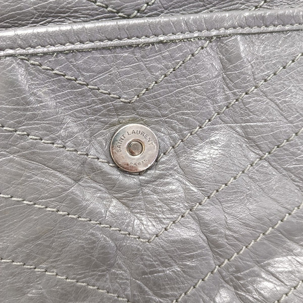 NIKI Medium Chevron Calfskin Gray