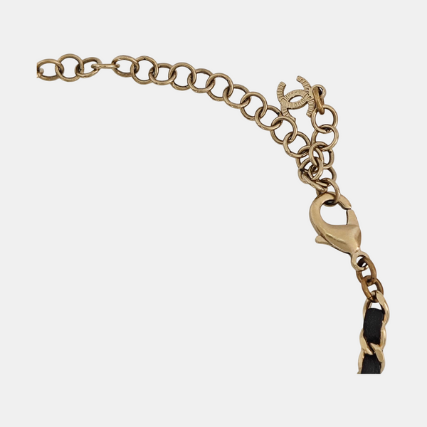 Authenticated pre-owned Gold-Tone Metal Fabric Necklace - Necklace at Looply