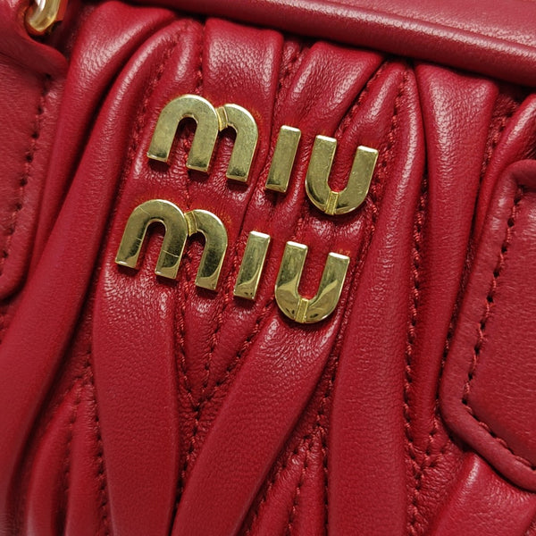 Arcadie Matelassé Small Quilted Lambskin Red