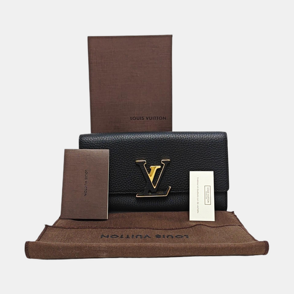 Authenticated pre-owned Capucines Monogram Calfskin Black Wallet - Wallet at Looply
