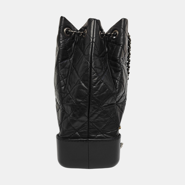 GABRIELLE Large Quilted Calfskin Black