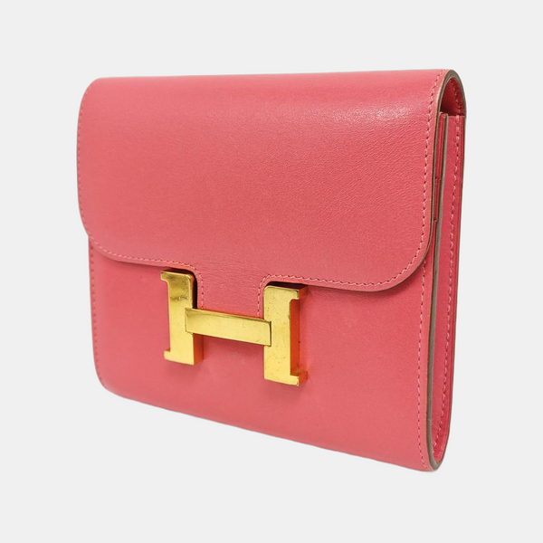 Authenticated pre-owned Constance Box Calf Pink Wallet - Wallet at Looply