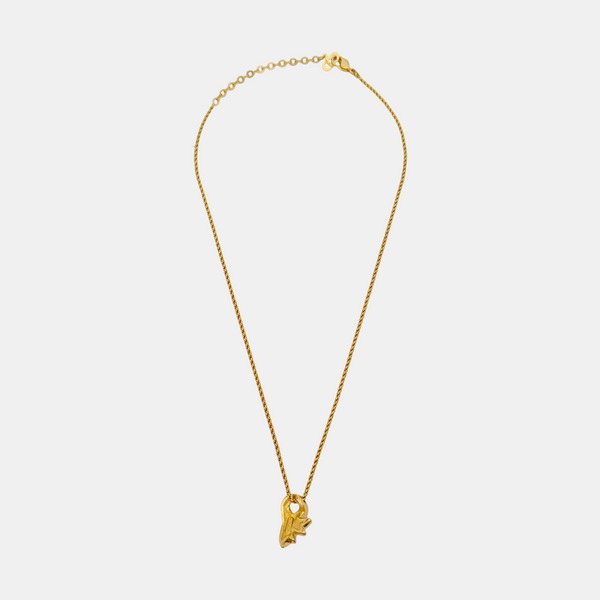 Authenticated pre-owned Vintage Crystal Bow Pendant Necklace Gold-tone Metal Necklace - Necklace at Looply