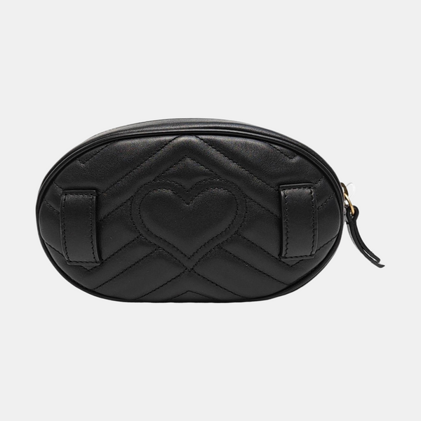 Authenticated pre-owned GG Marmont Calfskin Black - Belt Bag at Looply