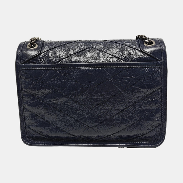 NIKI Small Chevron Calfskin Blue