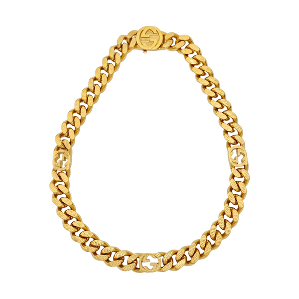 Authenticated pre-owned Interlocking G Gold-Tone Metal Necklace - Necklace at Looply