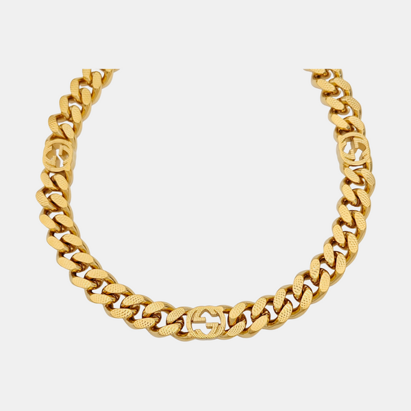 Authenticated pre-owned Interlocking G Gold-Tone Metal Necklace - Necklace at Looply