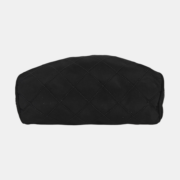 Quilted Nylon Clutch Black