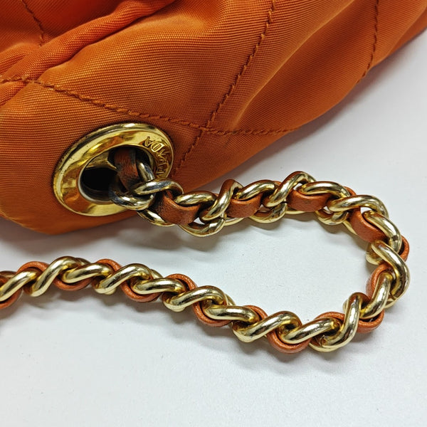 Quilted Nylon Shoulder Bag Orange