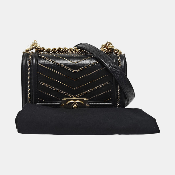 Authenticated pre-owned Boy Chanel Small Calfskin Black - Shoulder Bag at Looply