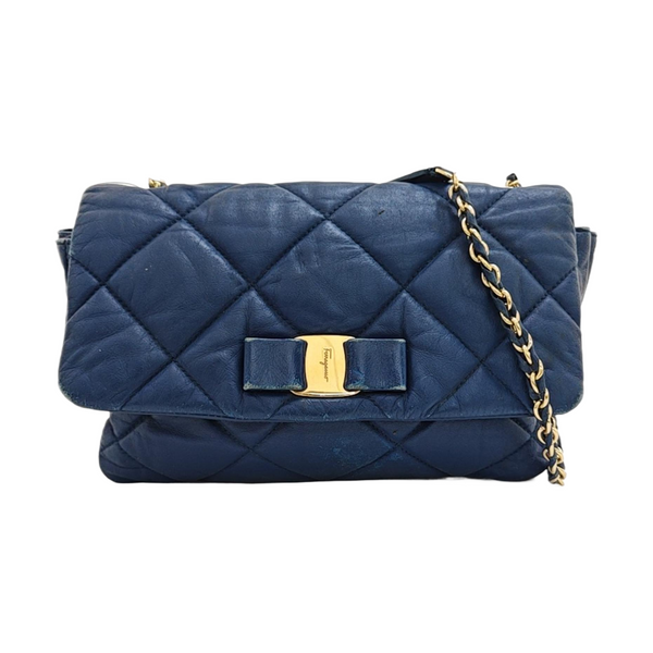 Ginny Quilted Calfskin Blue