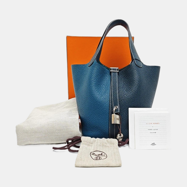 Authenticated pre-owned Picotin Lock 18 Clemence Multicolor - Top Handle Bag at Looply