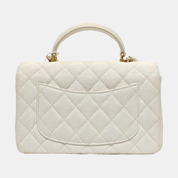 Quilted Grained Calfskin White
