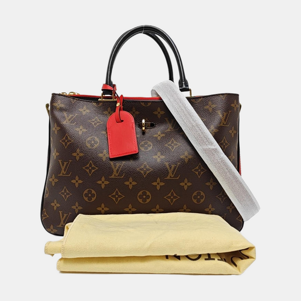 Monogram Coated Canvas Tote Bag Brown