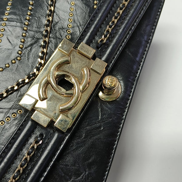 Authenticated pre-owned Boy Chanel Small Calfskin Black - Shoulder Bag at Looply