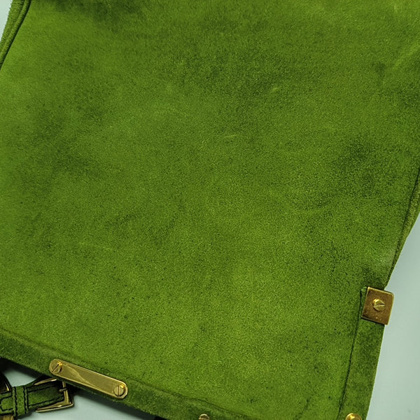 Suede Top Handle Bag Green
