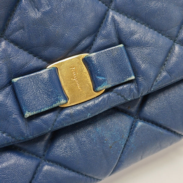Ginny Quilted Calfskin Blue