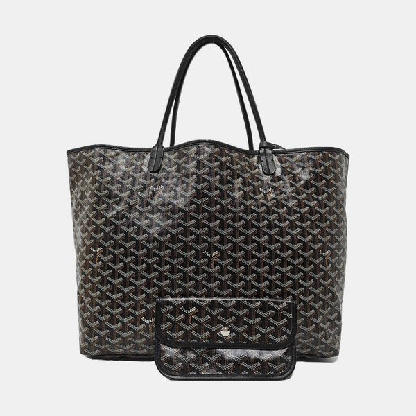 Authenticated pre-owned Saint Louis GM Coated Canvas Black - Top Handle Bag at Looply