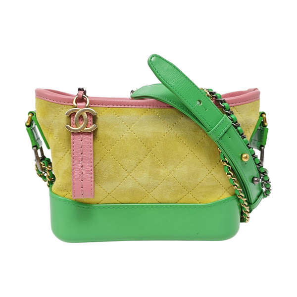 Authenticated pre-owned Gabrielle Small Quilted Suede Yellow - Shoulder Bag at Looply
