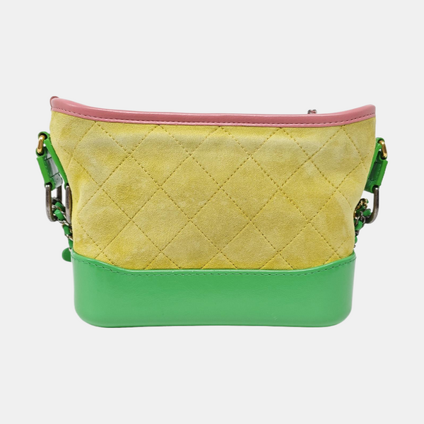 Authenticated pre-owned Gabrielle Small Quilted Suede Yellow - Shoulder Bag at Looply