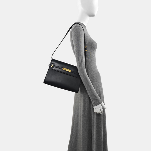 MANHATTAN Medium Calfskin Black