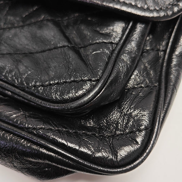 NIKI Medium Chevron Calfskin Black