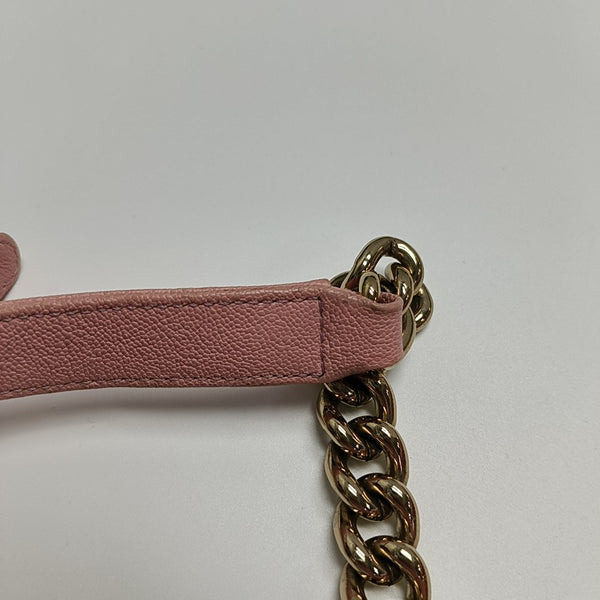 BOY CHANEL Mini Quilted Grained Calfskin Pink