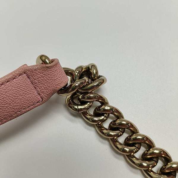 BOY CHANEL Mini Quilted Grained Calfskin Pink