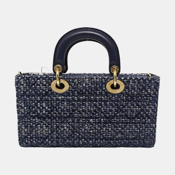 Authenticated pre-owned Lady D-Joy Medium Fabric Blue - Shoulder Bag at Looply