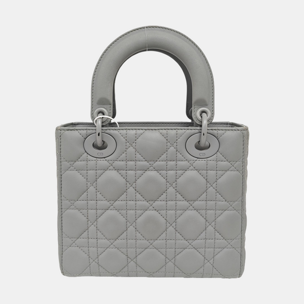 Authenticated pre-owned Lady Dior Small Lambskin Gray - Shoulder Bag at Looply