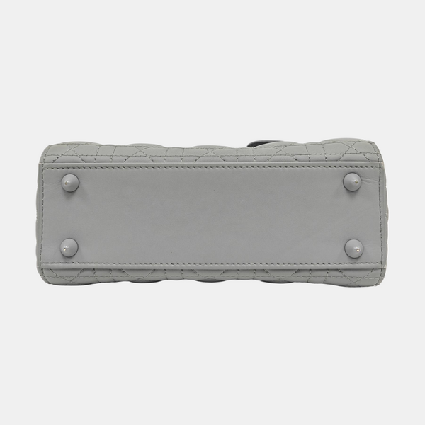 Authenticated pre-owned Lady Dior Small Lambskin Gray - Shoulder Bag at Looply