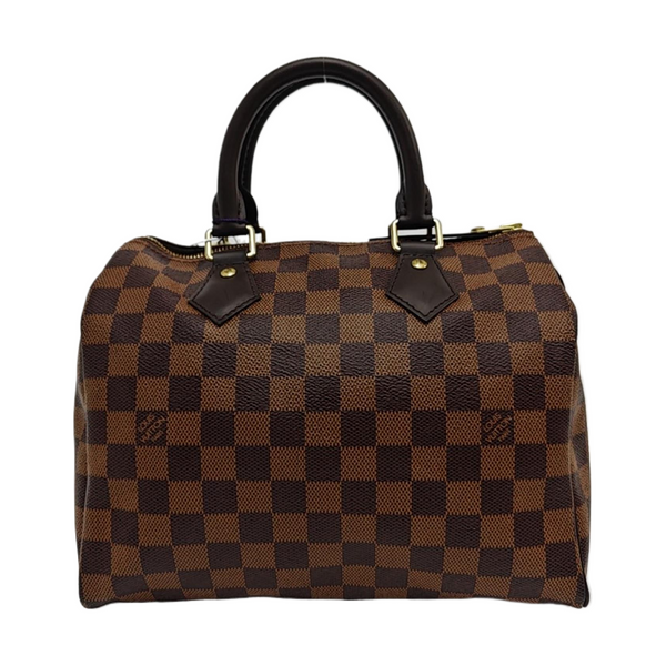 Authenticated pre-owned Speedy 25 Damier Ebene Coated Canvas Brown - Top Handle Bag at Looply
