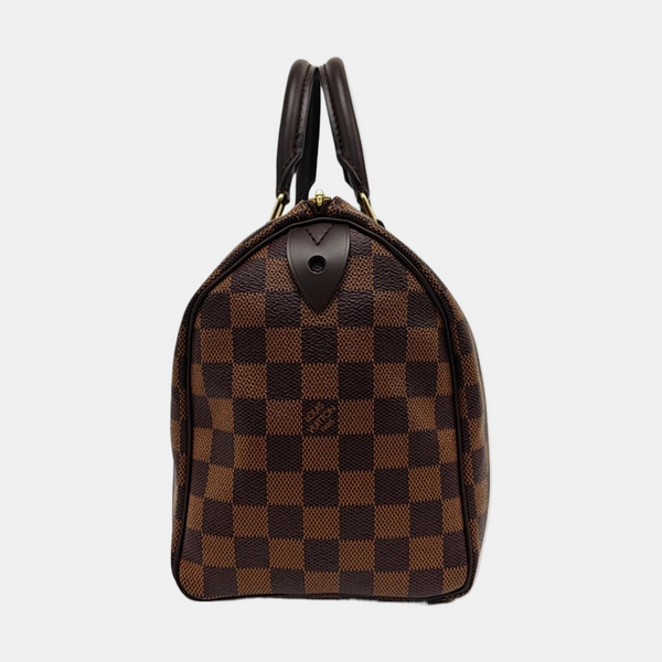 Authenticated pre-owned Speedy 25 Damier Ebene Coated Canvas Brown - Top Handle Bag at Looply