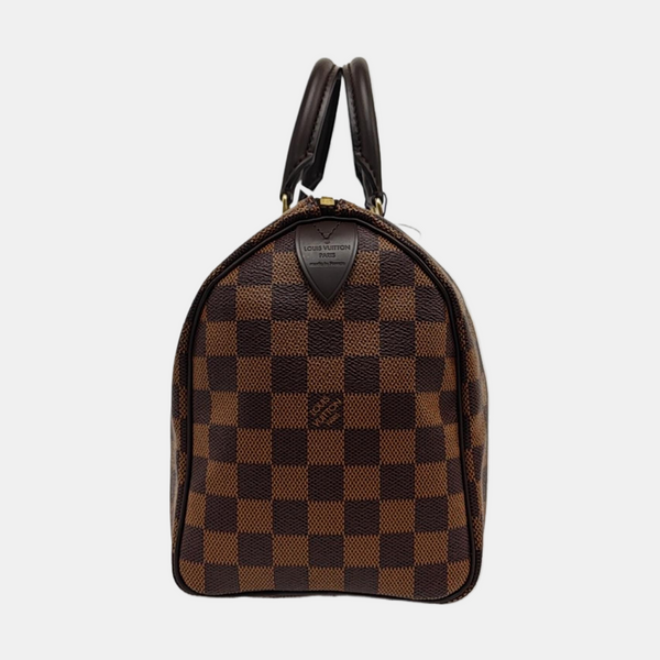 Authenticated pre-owned Speedy 25 Damier Ebene Coated Canvas Brown - Top Handle Bag at Looply