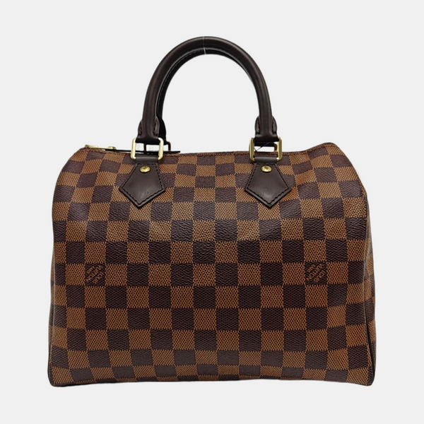 Authenticated pre-owned Speedy 25 Damier Ebene Coated Canvas Brown - Top Handle Bag at Looply