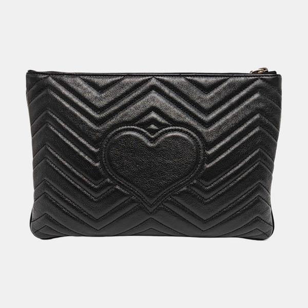 Authenticated pre-owned GG Marmont Calfskin Black - Clutch at Looply