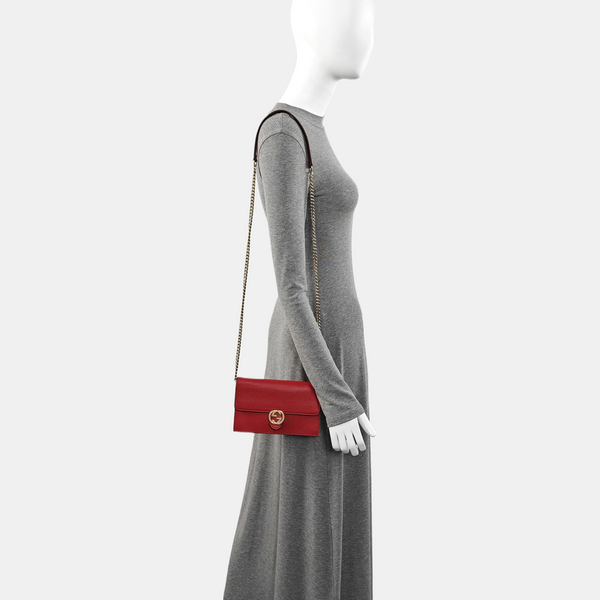 Authenticated pre-owned Interlocking G Calfskin Red - Crossbody Bag at Looply