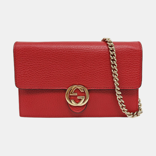 Authenticated pre-owned Interlocking G Calfskin Red - Crossbody Bag at Looply